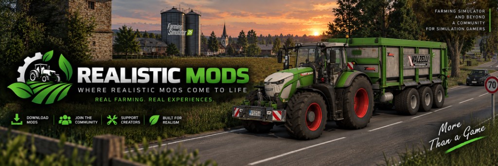 Farming Simulator tractor in a rural field